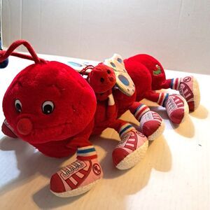 Lots a Lots a Leggggggs 10 Legs Red Plush With Keychain Vintage